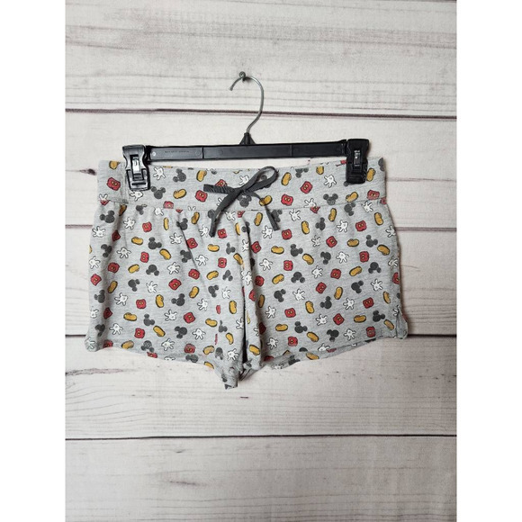 Disney Parks Womens Sweatshorts Gray Cotton Blend Mickey Mouse Drawstring M‎ - Picture 1 of 6